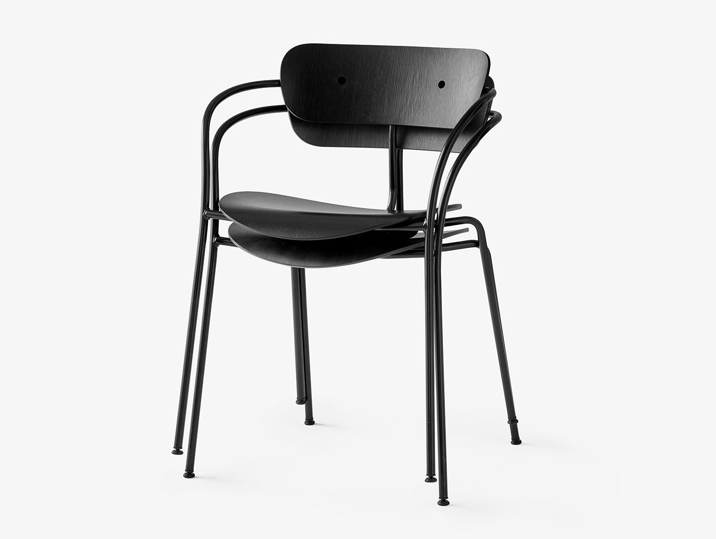 And Tradition Pavilion AV2 Armchair black oak stackable Anderssen Voll