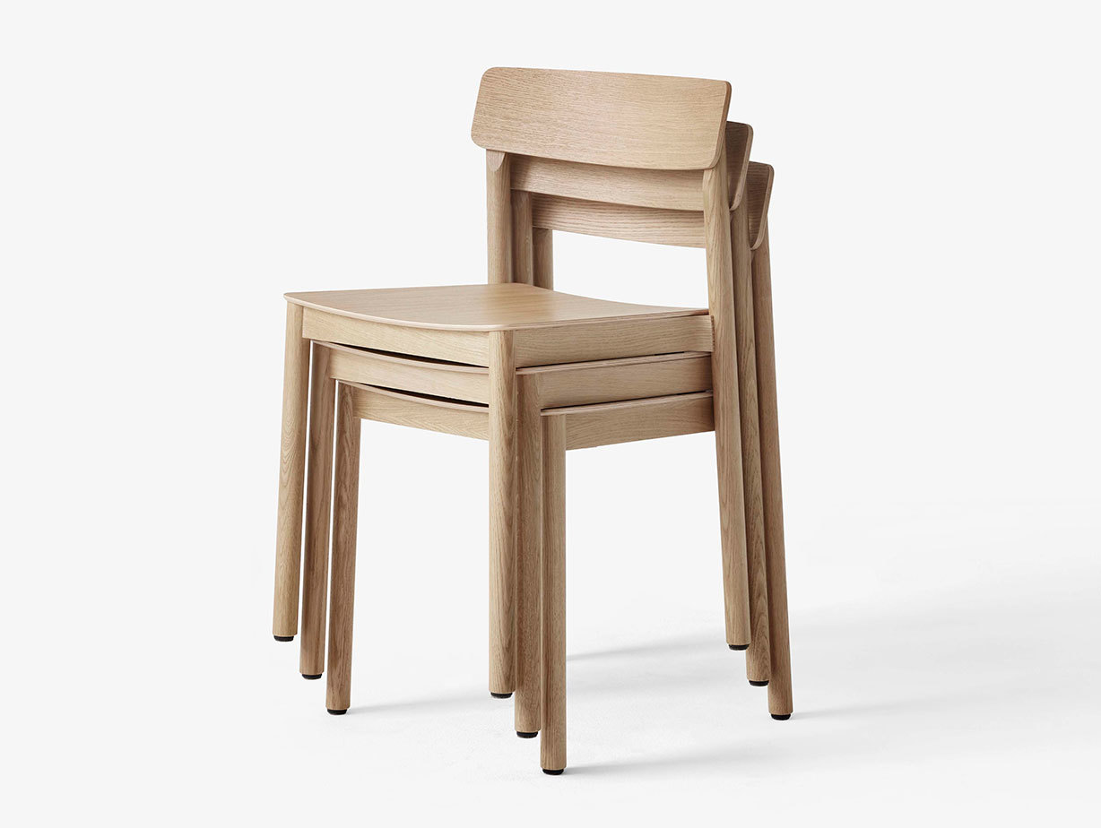 And Tradition TK2 Betty Wood Chair Stackable Oak Thau Kallio