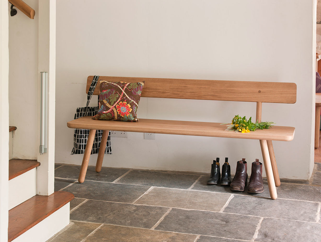 Another Country Bench One Oak with backrest