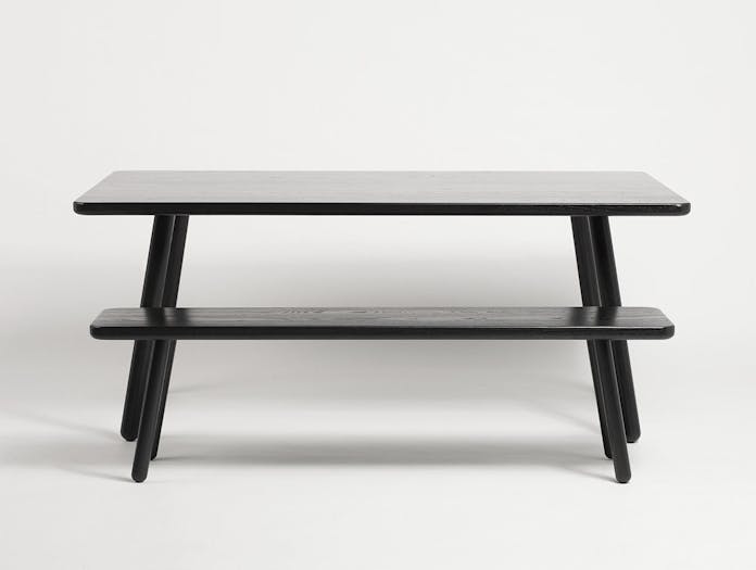 Another Country Bench One and Table Black Ash