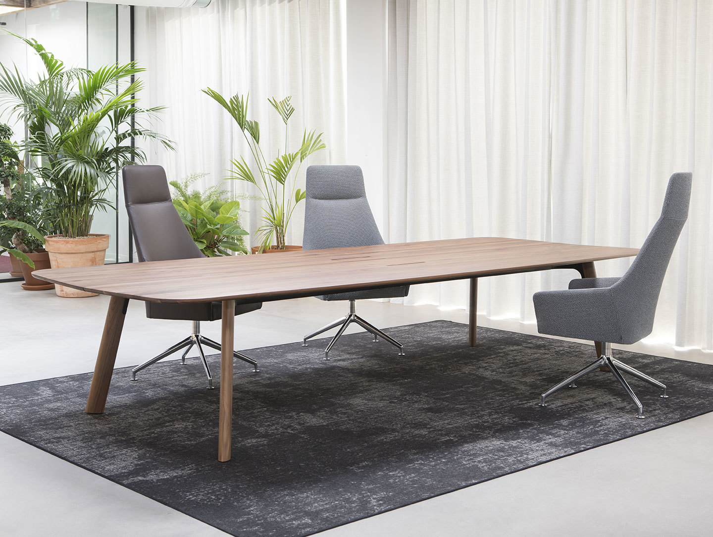 Arco Grid Work Conference Table walnut Jonathan Prestwich
