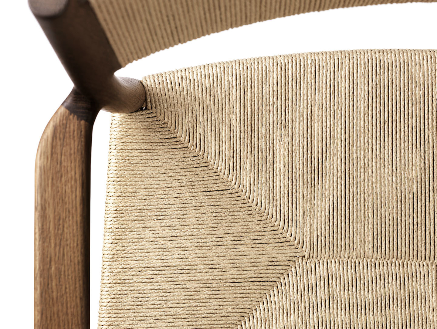 Brdr Kruger ARV Armchair fumed oak woven seat and back detail Studio David Thulstrup
