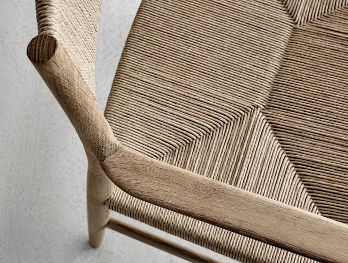 Brdr Kruger ARV Armchair oak woven seat and back detail 1 Studio David Thulstrup