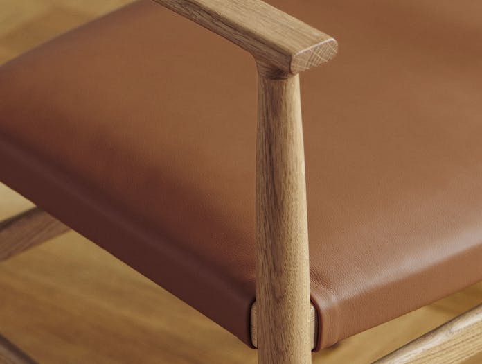 Brdr Kruger ARV Armchairs Upholstered oak leather detail Studio David Thulstrup