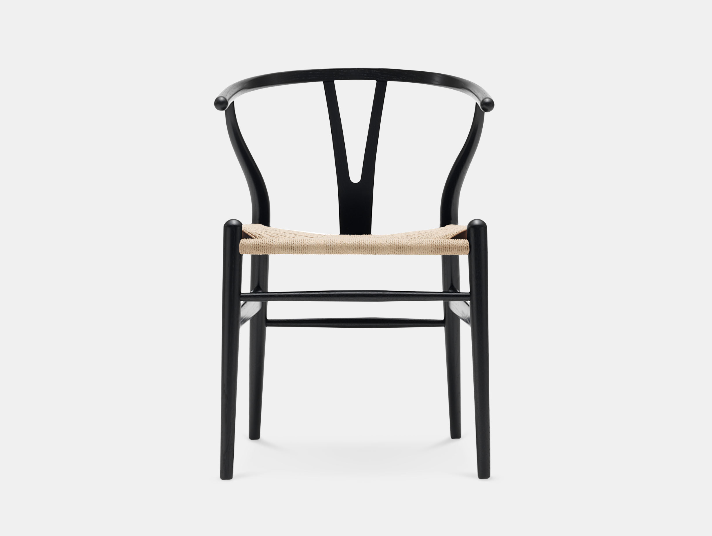 Carl Hansen CH24 Wishbone Chair Black Oak Natural Paper Cord Hans Wegner