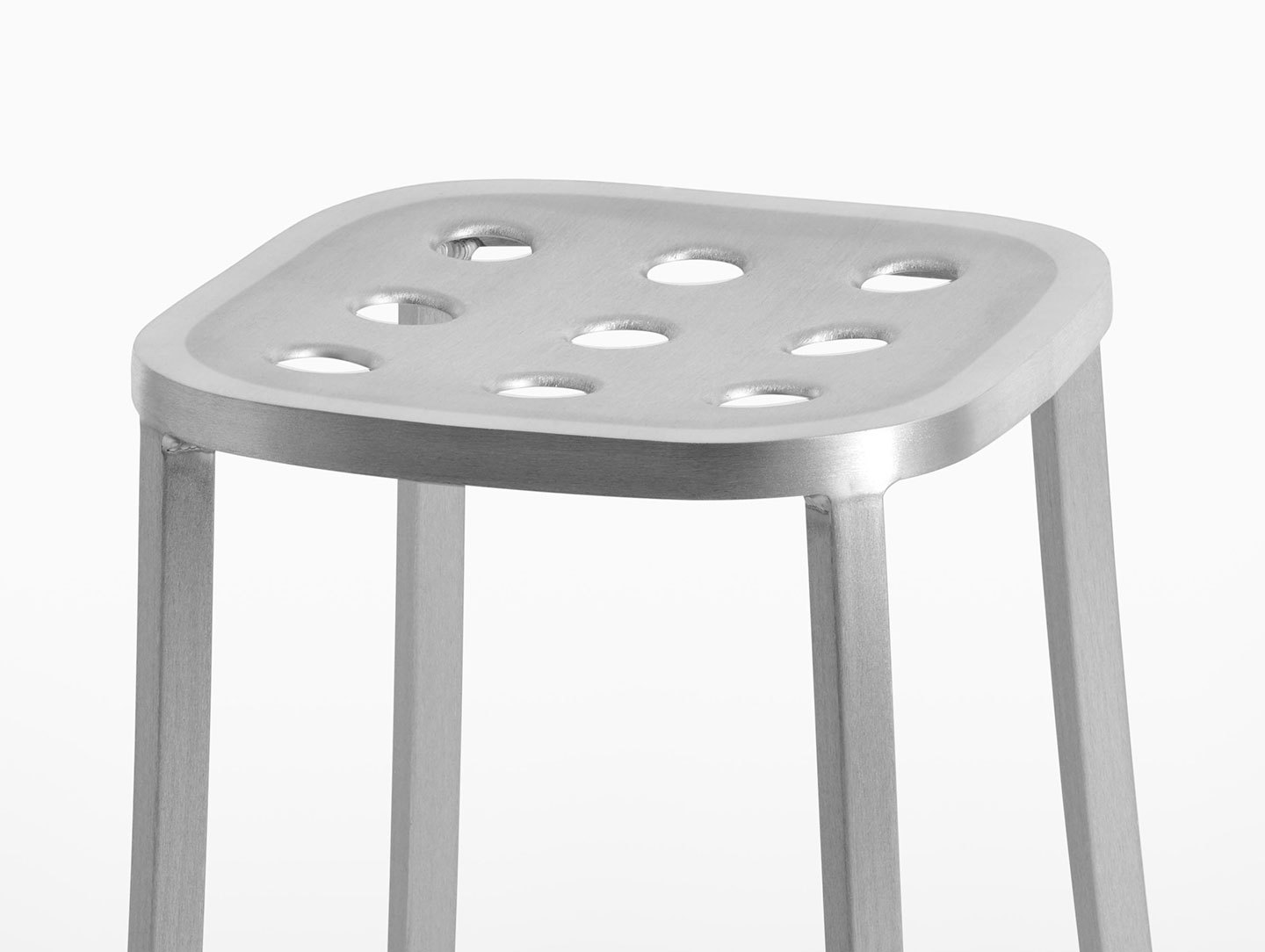Emeco 1 Inch All Aluminium Stool detail Jasper Morrison