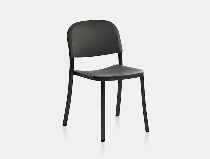 Emeco 1 Inch Chair Black PC Aluminium Dark Grey Jasper Morrison