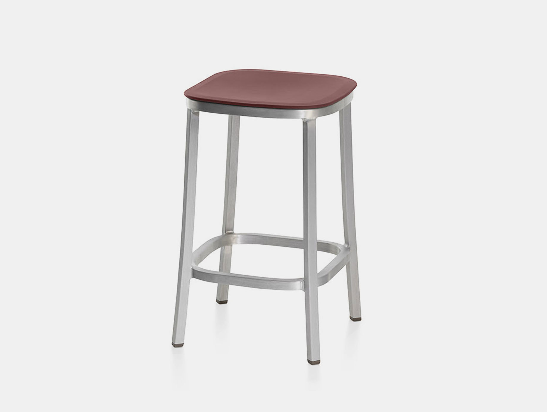Emeco 1 Inch Counter Stool Aluminium Bordeaux Jasper Morrison