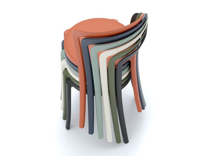 Emeco On and On Chairs stack 6 Edward Barber Jay Osgerby