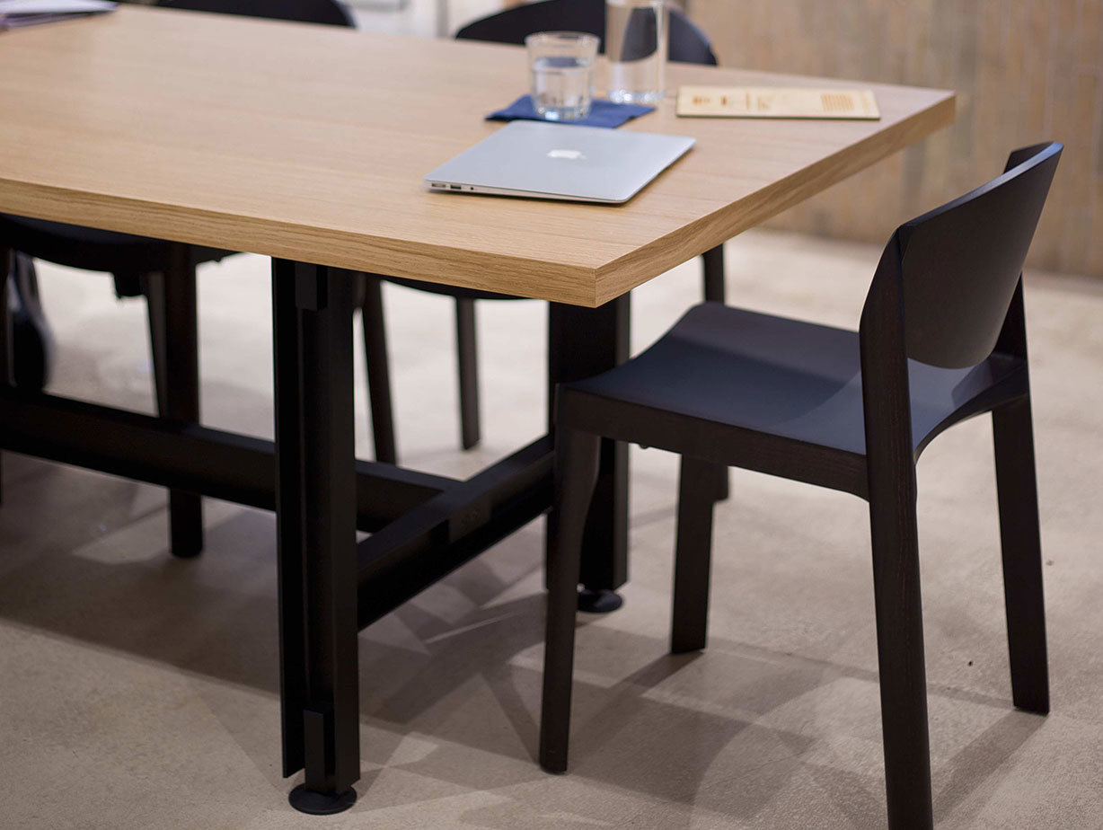 Established and Sons Beam Table oak black frame Konstantin Grcic