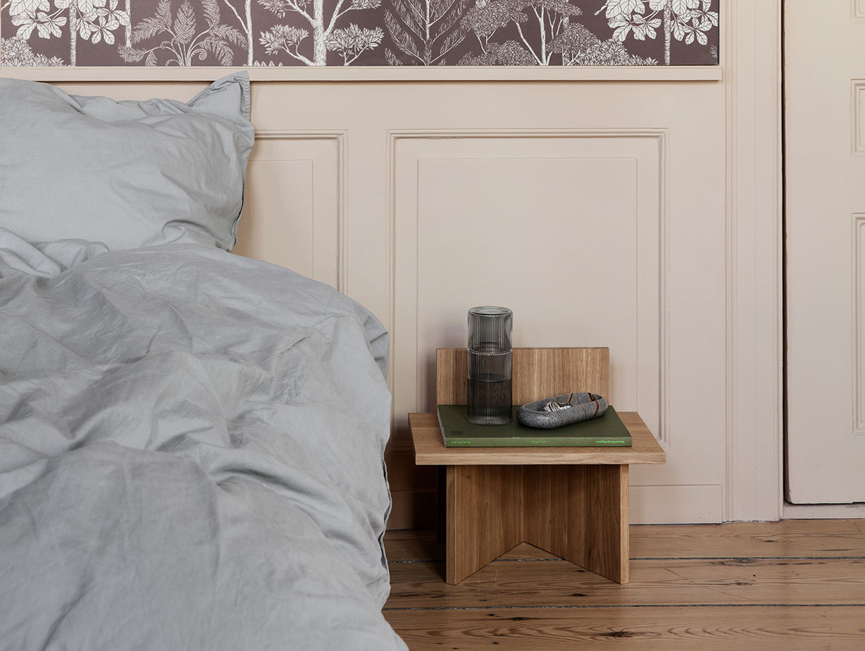 Ferm Living Oblique Stool Bedside Table oak