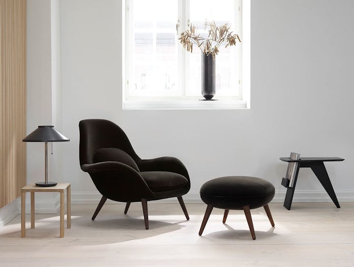 Fredericia Swoon Lounge Chair and Ottoman 2 Space Copenhagen