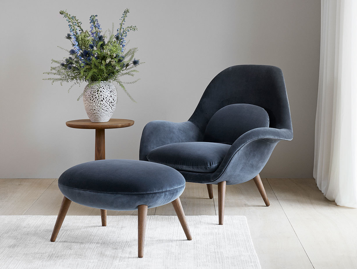 Fredericia Swoon Lounge Chair and Ottoman 3 Space Copenhagen