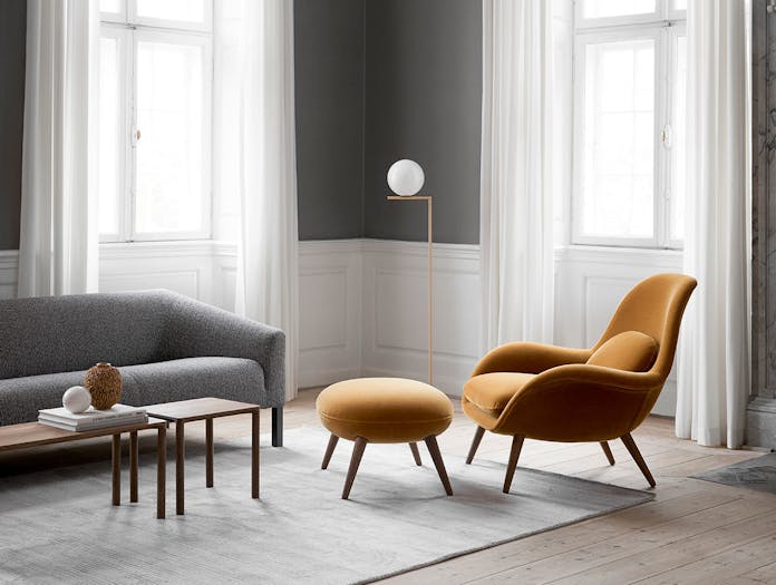 Fredericia Swoon Lounge Chair and Ottoman Space Copenhagen