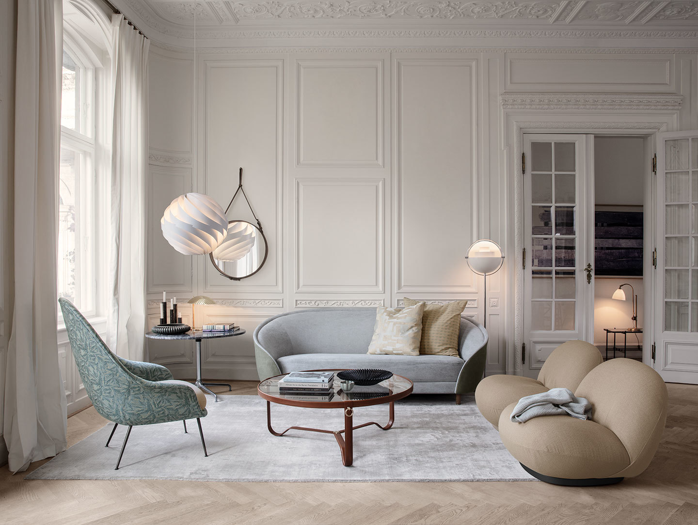 Gubi Bat Chair Adnet Circular Pacha Chair Turbo Pendant Revers Sofa