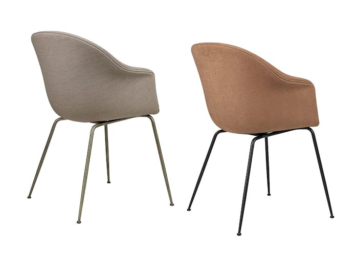 Gubi Bat Dining Chairs Conic Fully Upholstered back