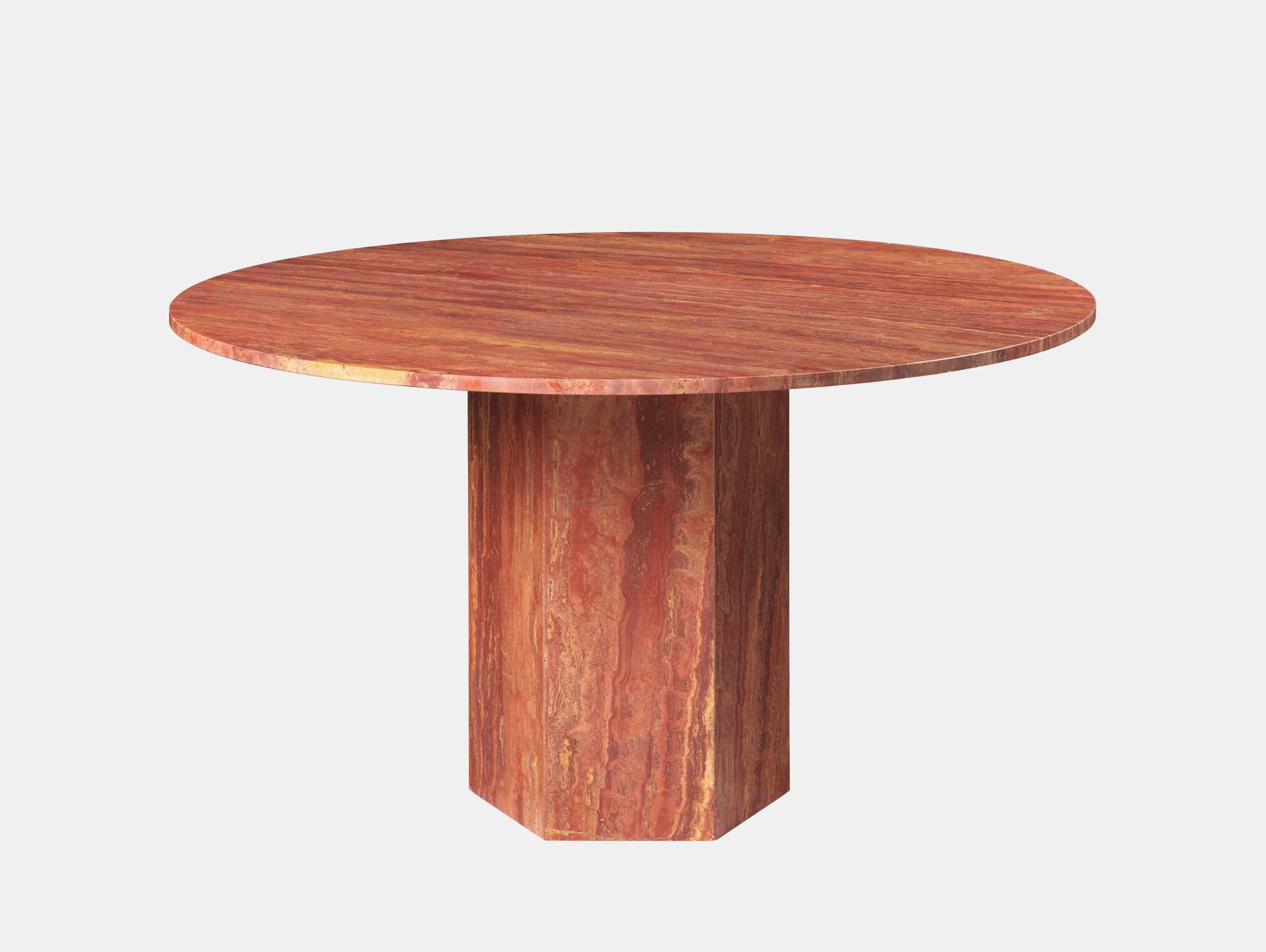 Gubi Epic Dining Table red travertine Gam Fratesi
