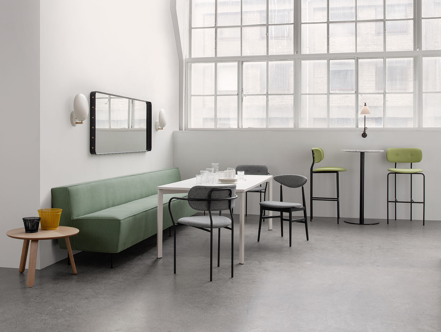 Gubi Paper Coffee Table Mategot Flower Pot Modern Line Sofa Cobra Wall Lamp Adnet Wall Mirror Y Dining Table Coco Dining Armchair Gent Dining Chair Coco Bar Chair