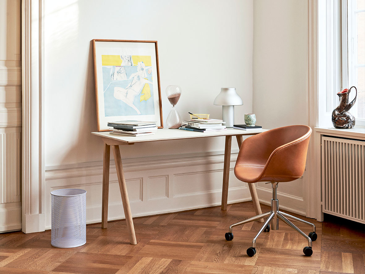 Hay AAC53 alu base leather cognac silk SIL0250 CPH90 Desk off white Perforated Bin lavender PC Table Light alu