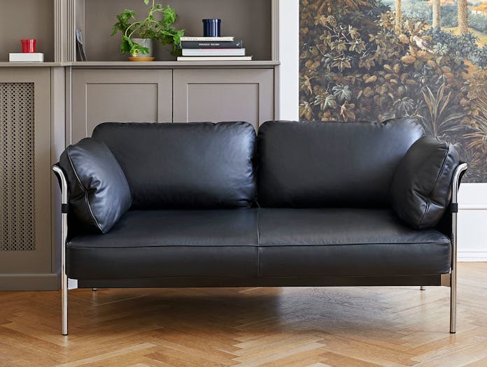 Hay Can Sofa 2 seater leather chrome Ronan Erwan Bouroullec