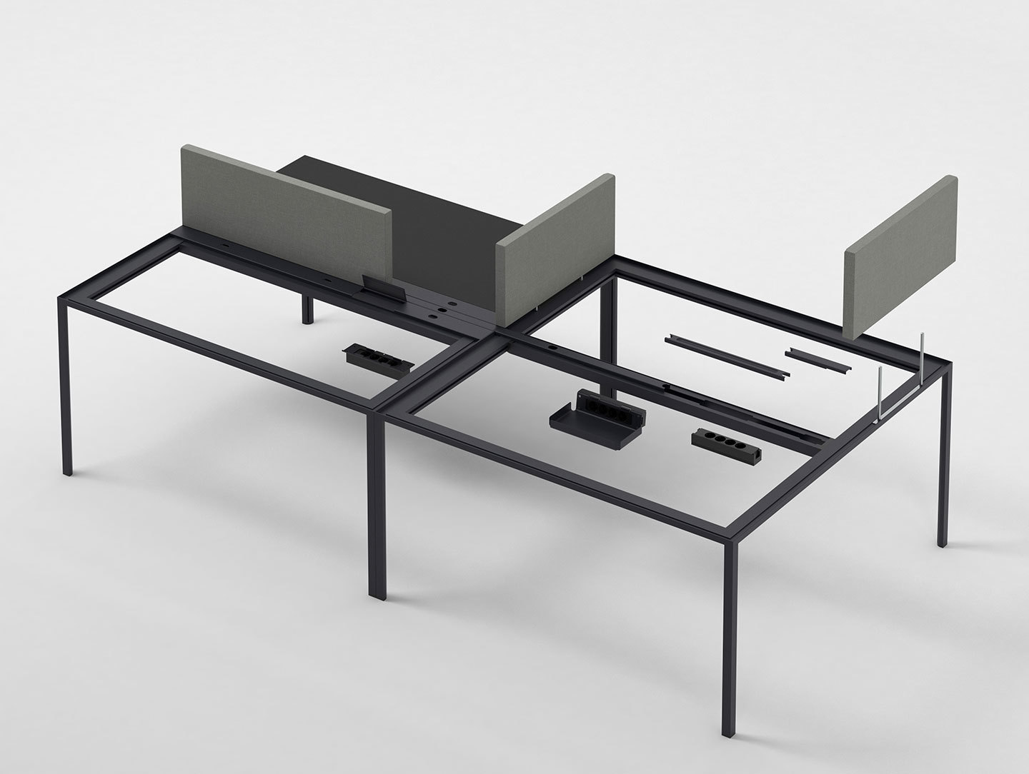 Hay New Order Table Charcoal New Order Table Screens Steel Cut Trio