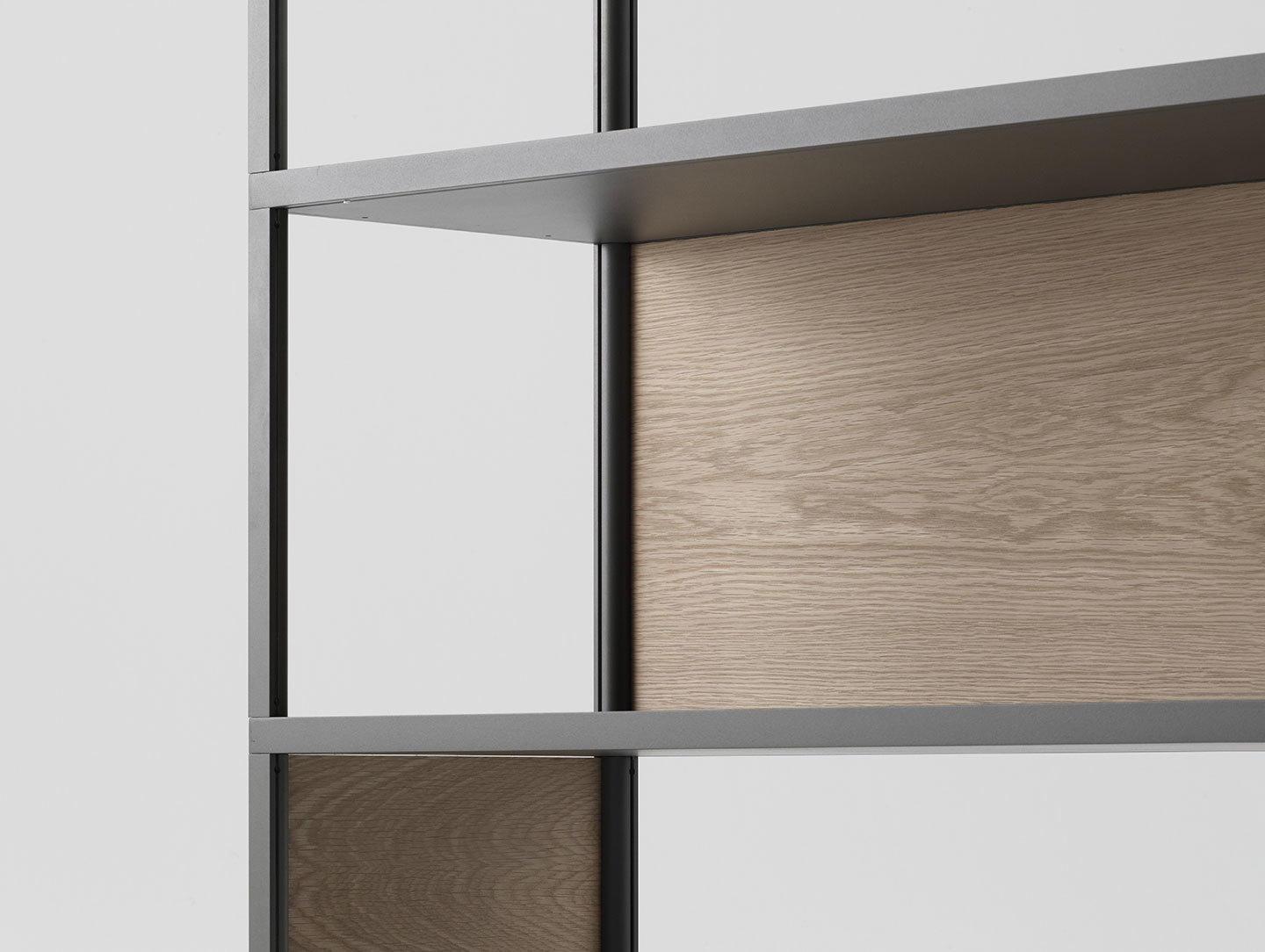 Hay New Order shelving system w wooden panels army