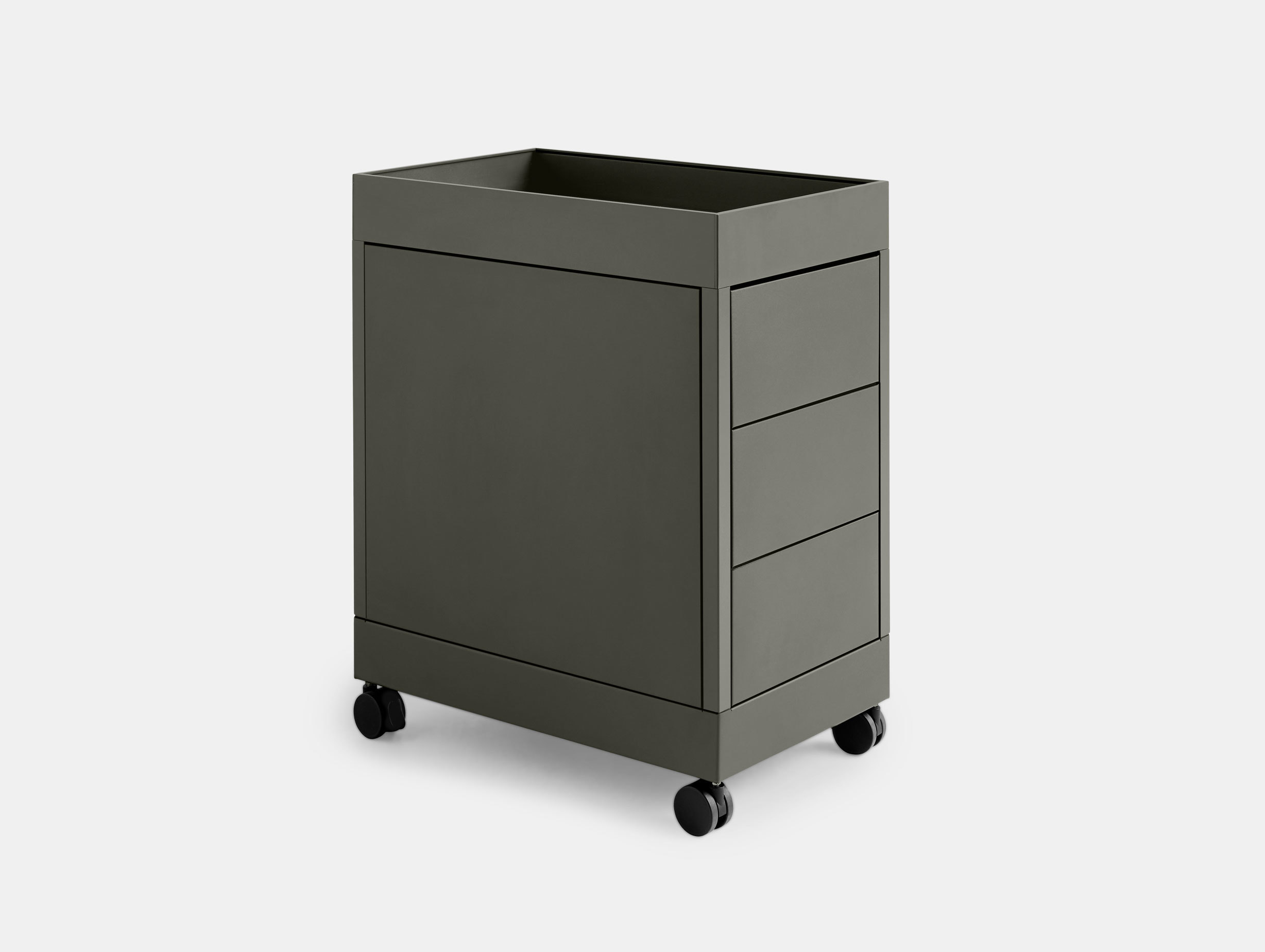 Hay New Order trolley B 3 drawers Army green Stefan Diez