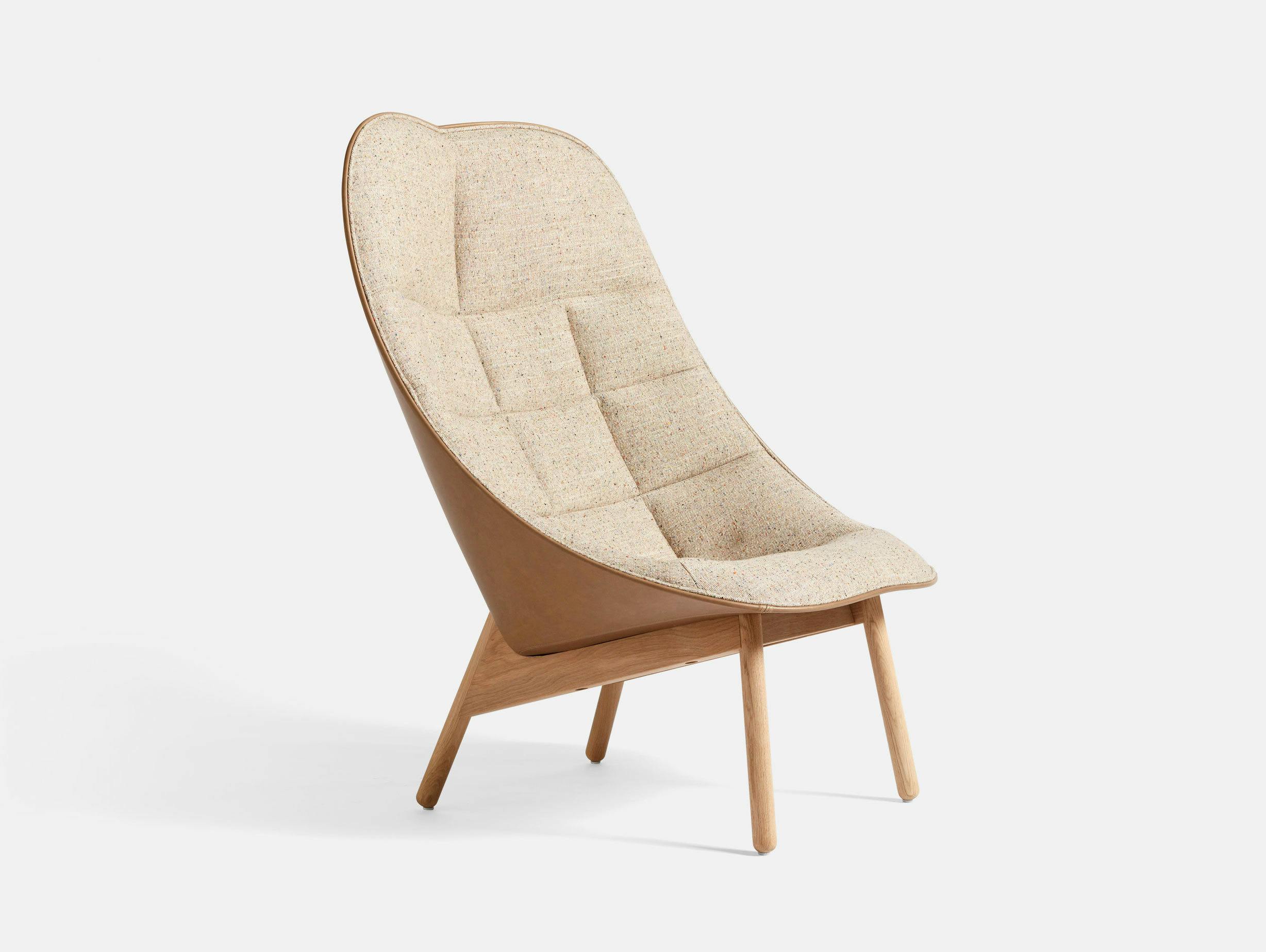 Hay Uchiwa Quilt Lounge Chair Bolgheri LGG60 Silk 0258 oak base Doshi Levien