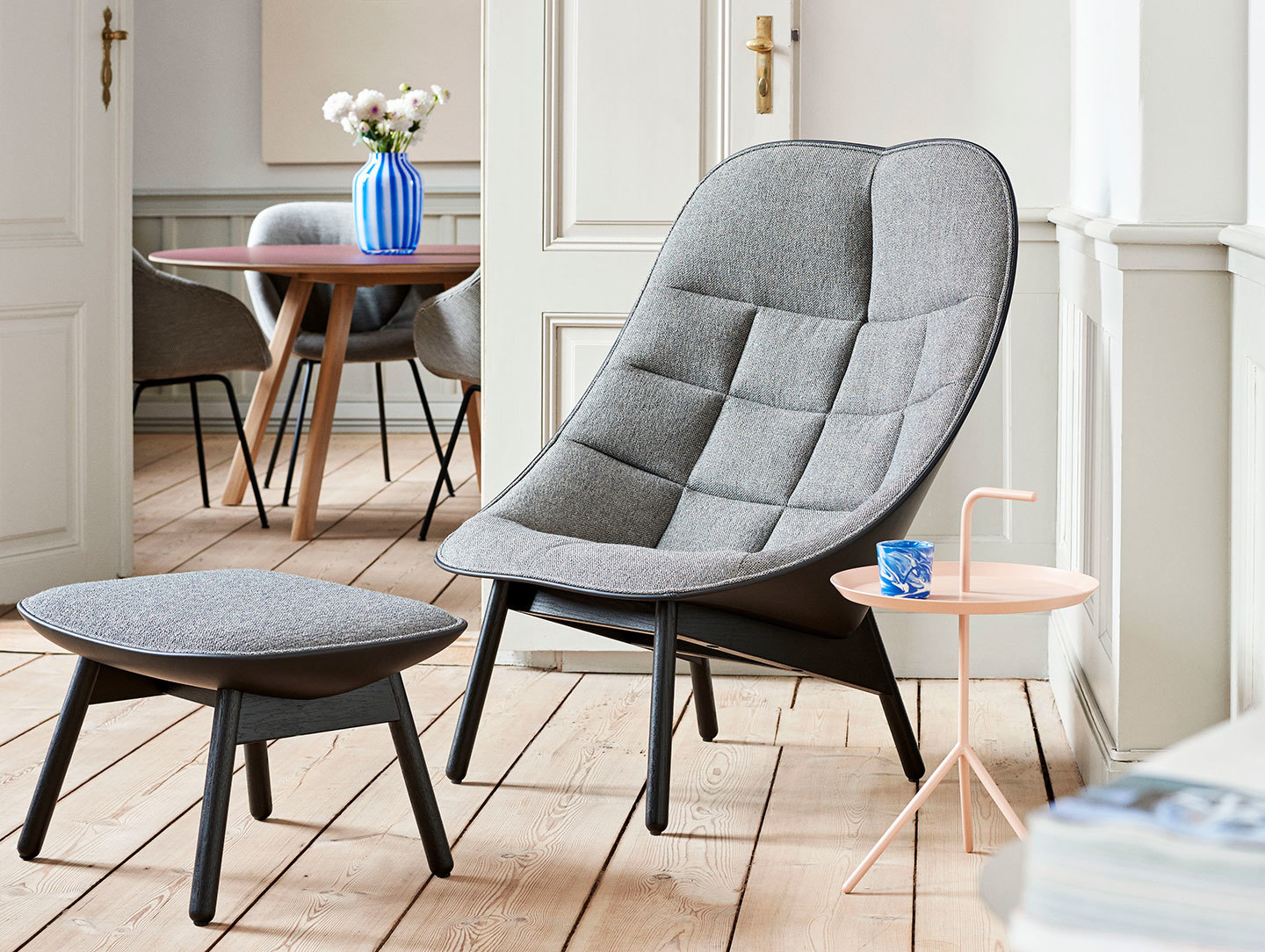 Hay Uchiwa front Fairway 1 back leather silk black SIL0842 black base DLM powder