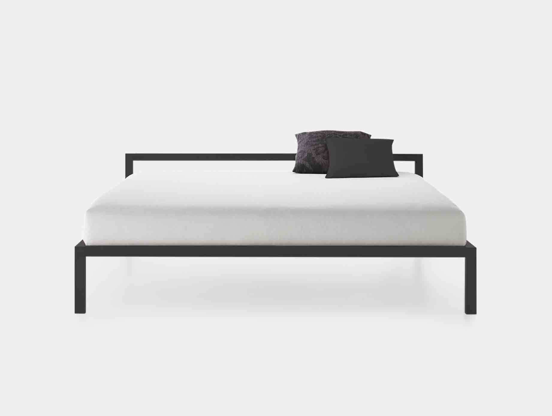 MDF Italia Aluminium Bed Lacquered Black Bruno Fattorini