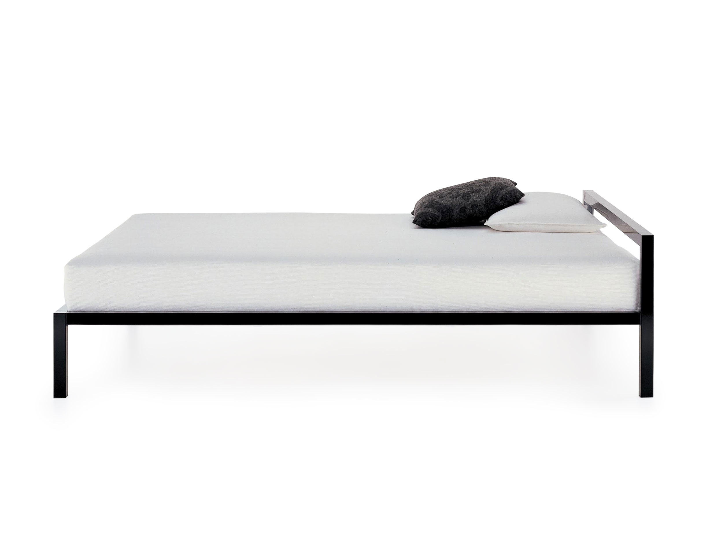 MDF Italia Aluminium Bed Lacquered Black side Bruno Fattorini