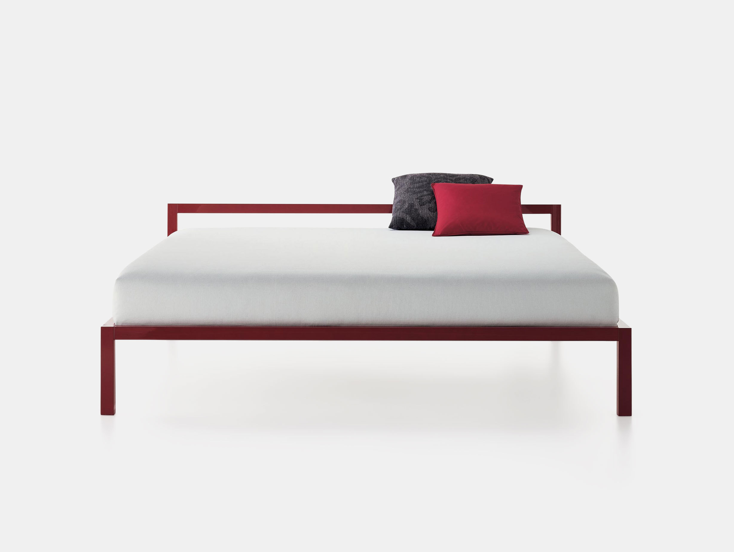 MDF Italia Aluminium Bed Lacquered Red Bruno Fattorini