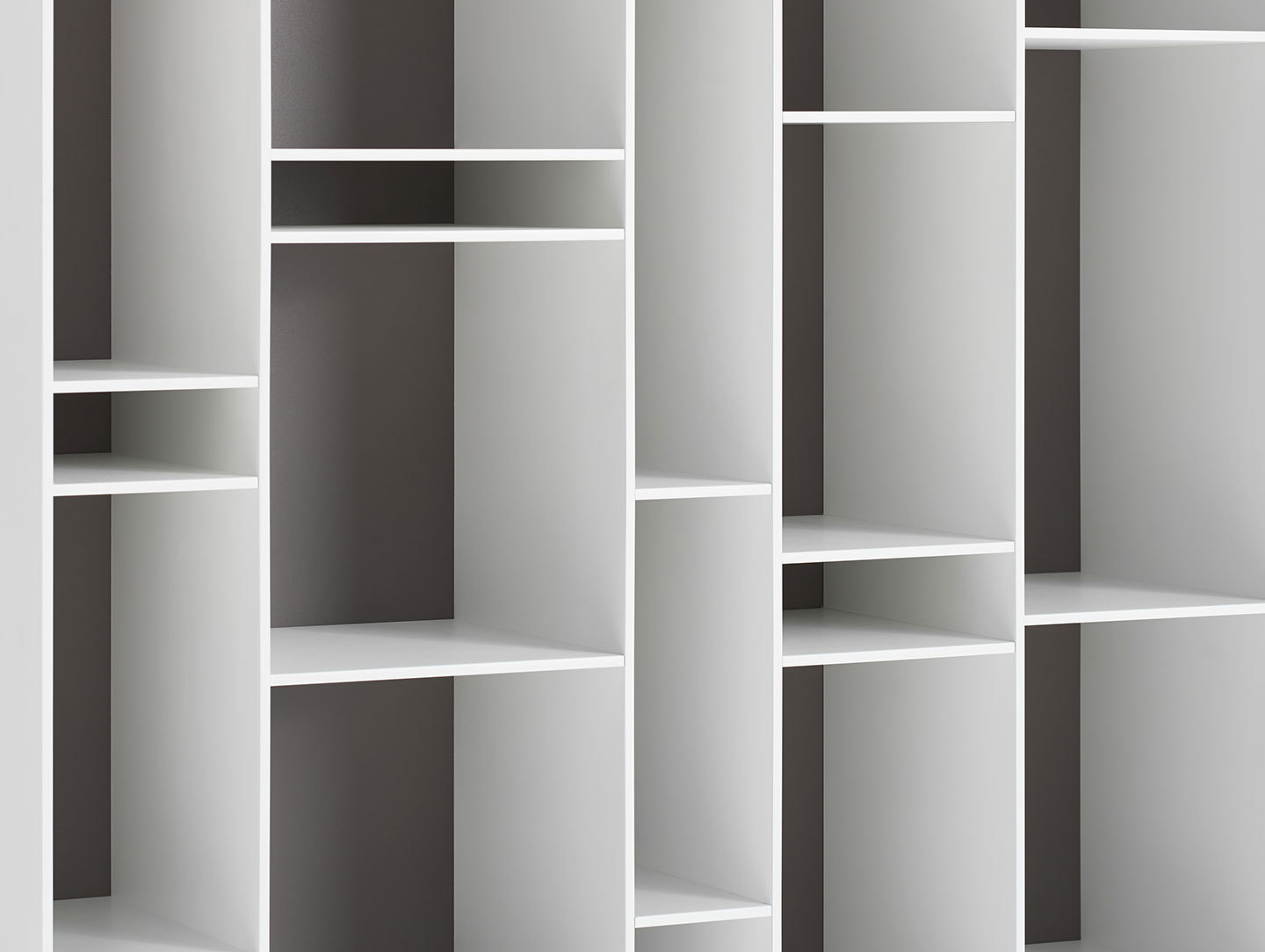 MDF Italia Random Shelves white med grey back detail Neuland Industriedesign