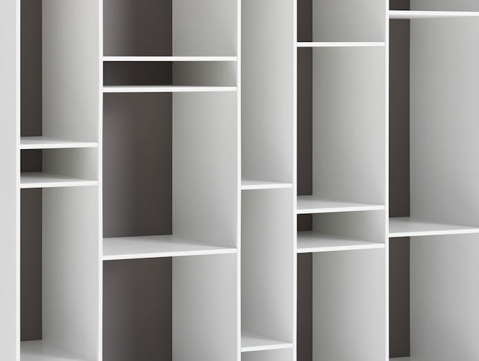 MDF Italia Random Shelves white med grey back detail Neuland Industriedesign
