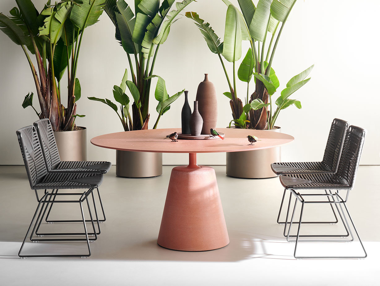 MDF Italia Rock Outdoor Table terracotta 2 Jean Marie Massaud