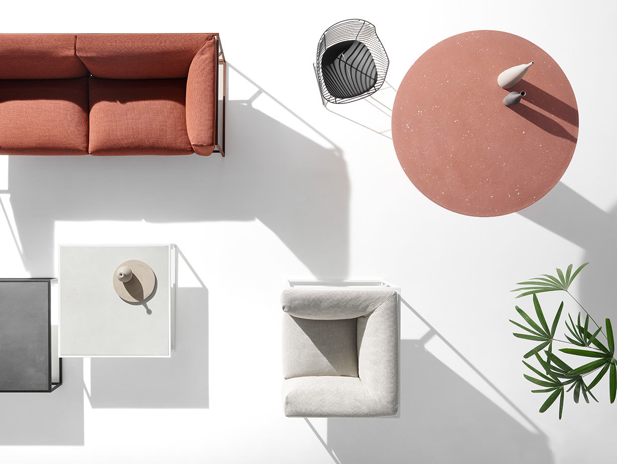 MDF Italia Rock Outdoor Table terracotta top Jean Marie Massaud