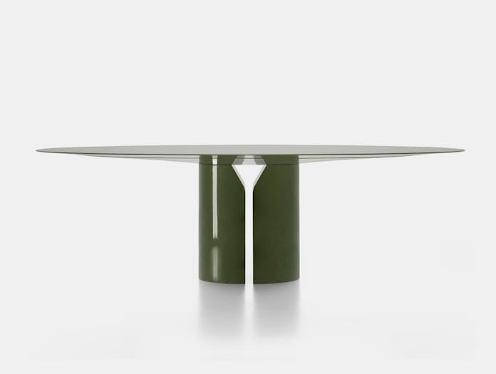 Mdf italia Jean Nouvel Design ndf table oval gloss english green