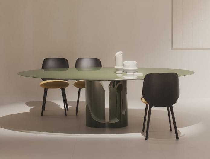 Mdf italia jean nouvel nvl table gloss lacquered engligh green lifestyle