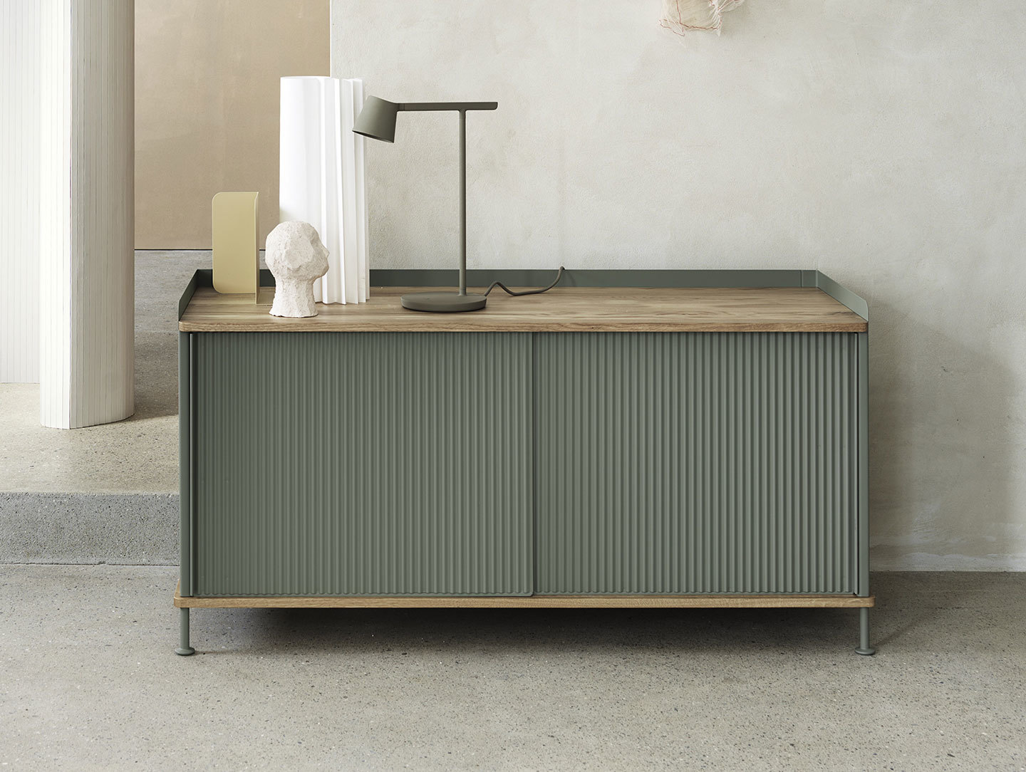 Muuto Enfold Sideboard Low Green Oak Thomas Bentzen