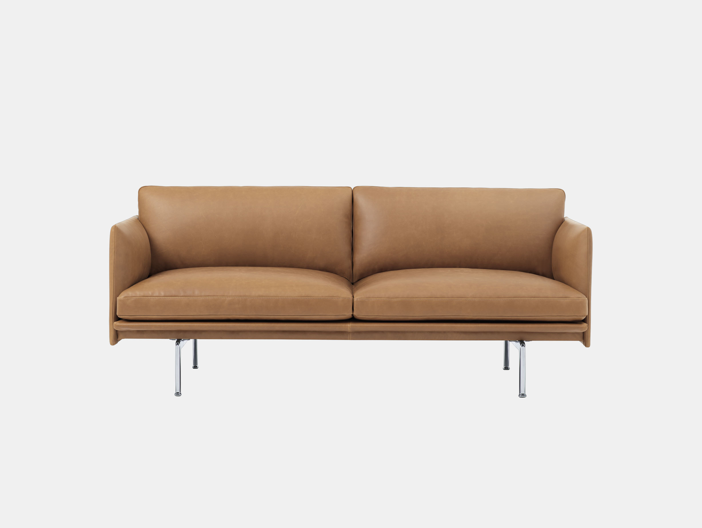 Muuto Outline 2 seater alu base cognac leather Anderssen Voll