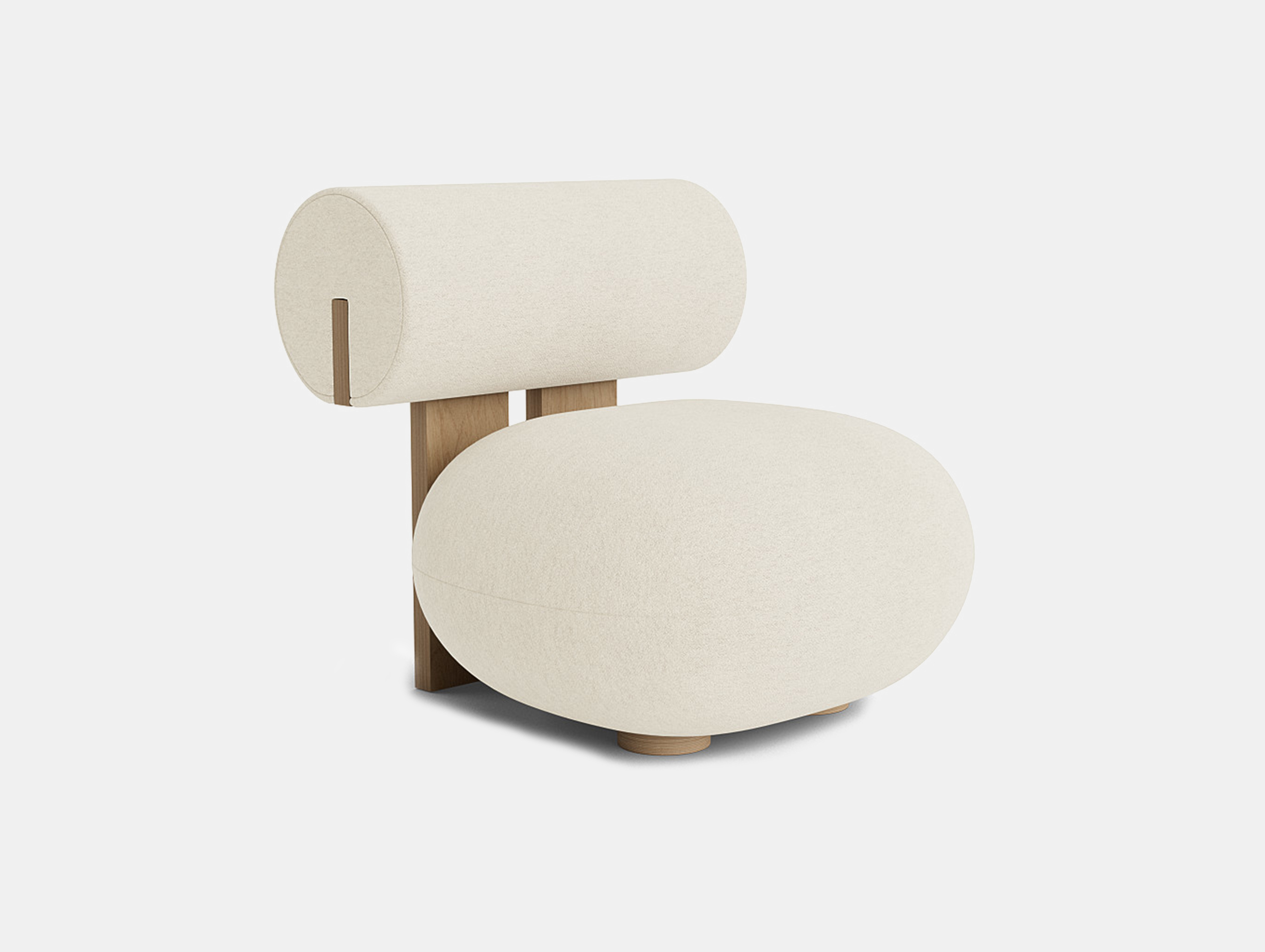 NORR11 Hippo Lounge Chair Barnum Boucle Col24 Oak Natural