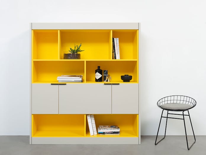 Pastoe L Maze shelves with cabinets