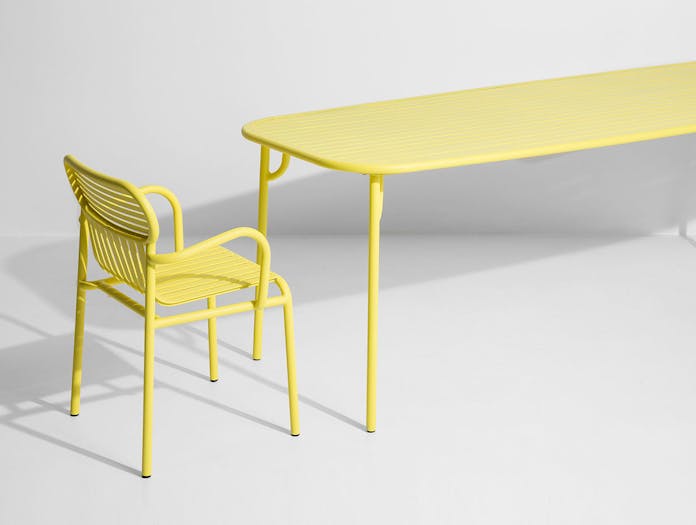 Petite Friture Week End Outdoor Armchair Table yellow Studio Brichet Ziegler