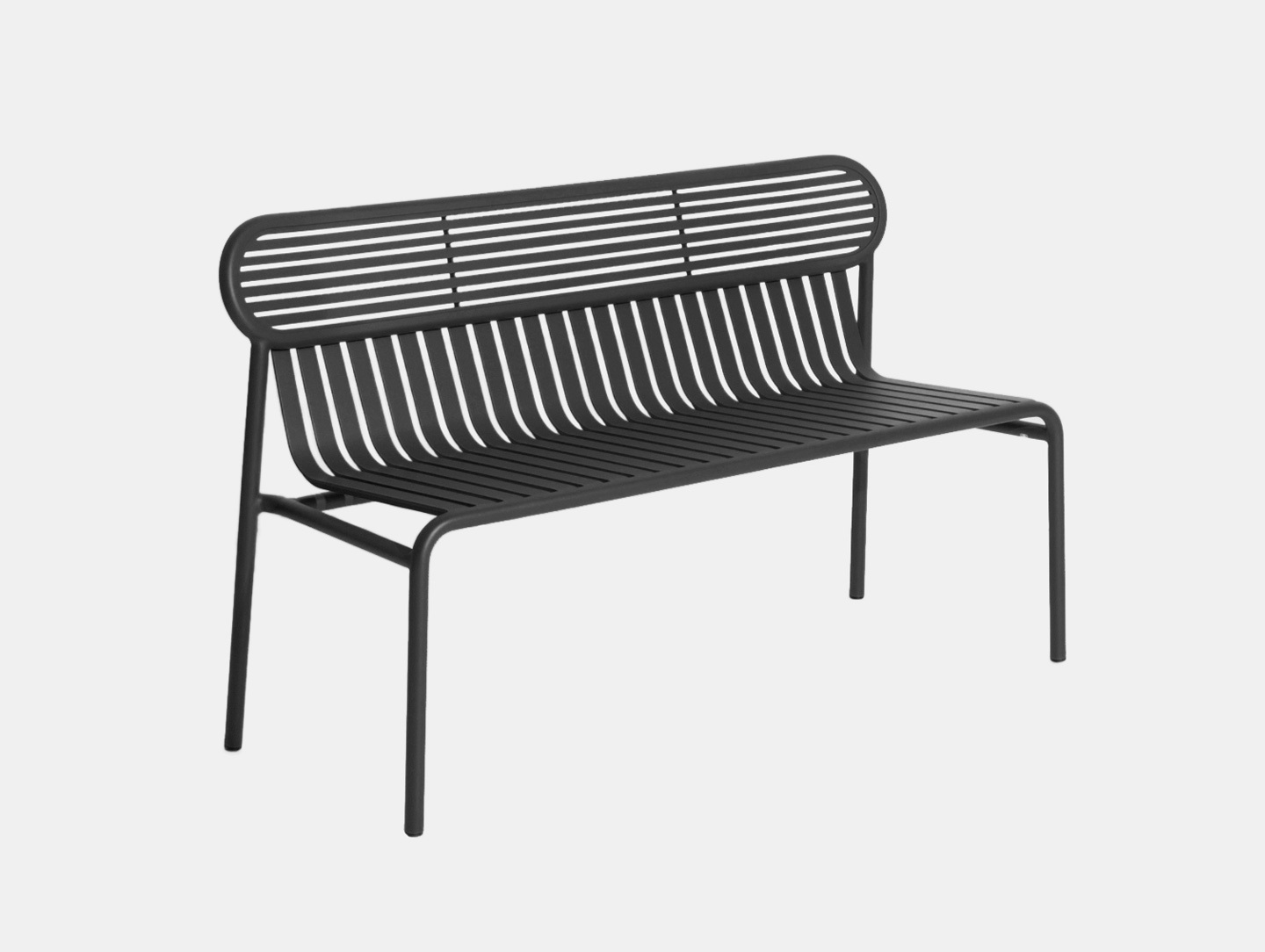 Petite Friture Week End Outdoor Bench Black Studio Brichet Ziegler