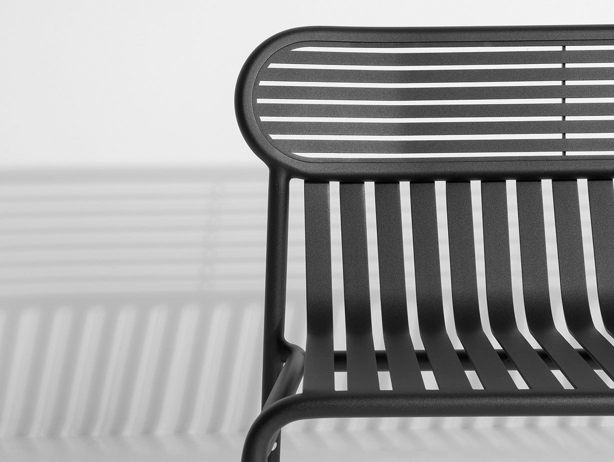 Petite Friture Week End Outdoor Bench Black detail Studio Brichet Ziegler