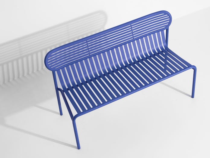 Petite Friture Week End Outdoor Bench Blue seat detail Studio Brichet Ziegler