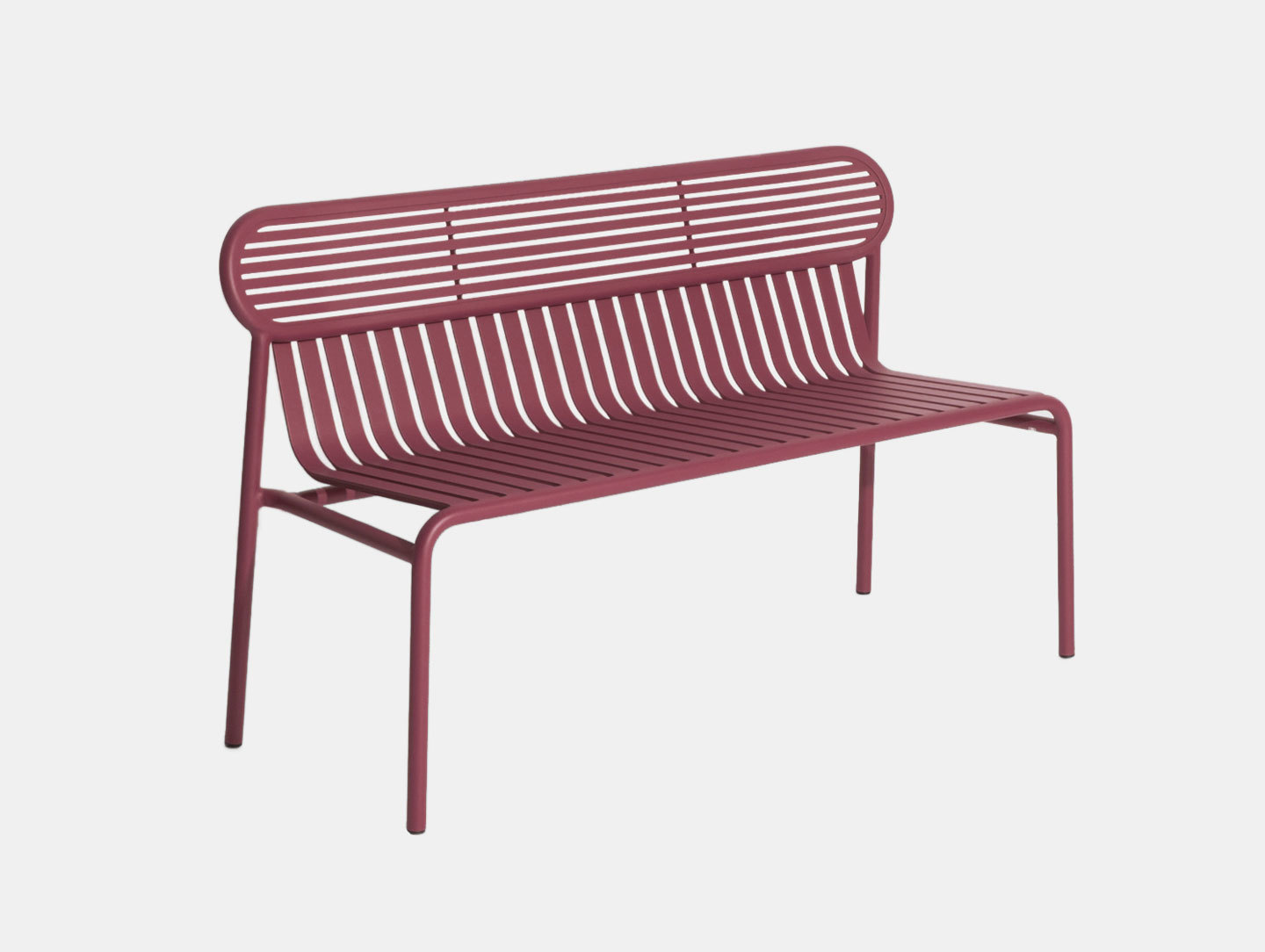 Petite Friture Week End Outdoor Bench Burgundy Studio Brichet Ziegler