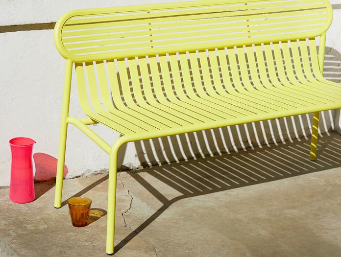 Petite Friture Week End Outdoor Bench Yellow detail Studio Brichet Ziegler