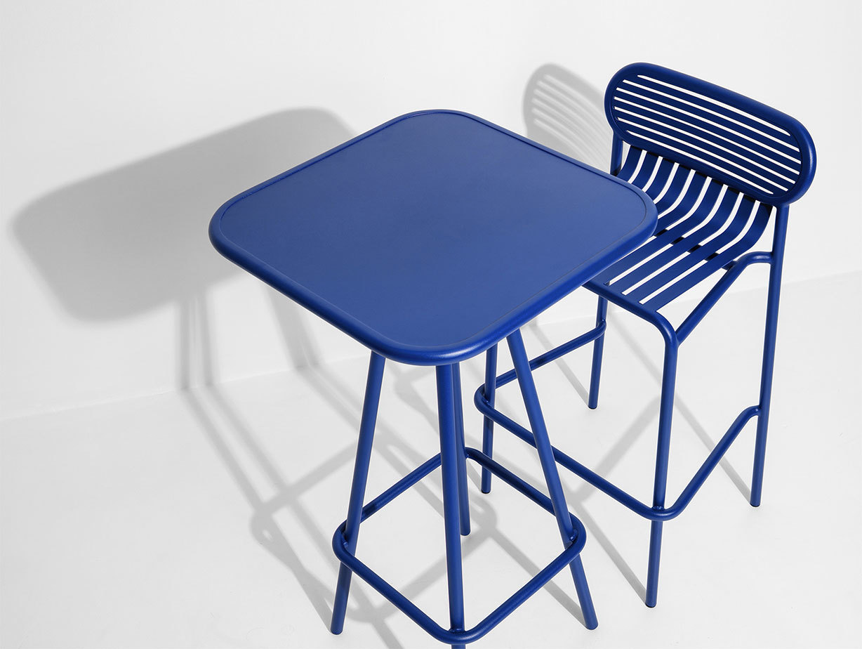 Petite Friture Week End Outdoor Stool High Table blue Studio Brichet Ziegler