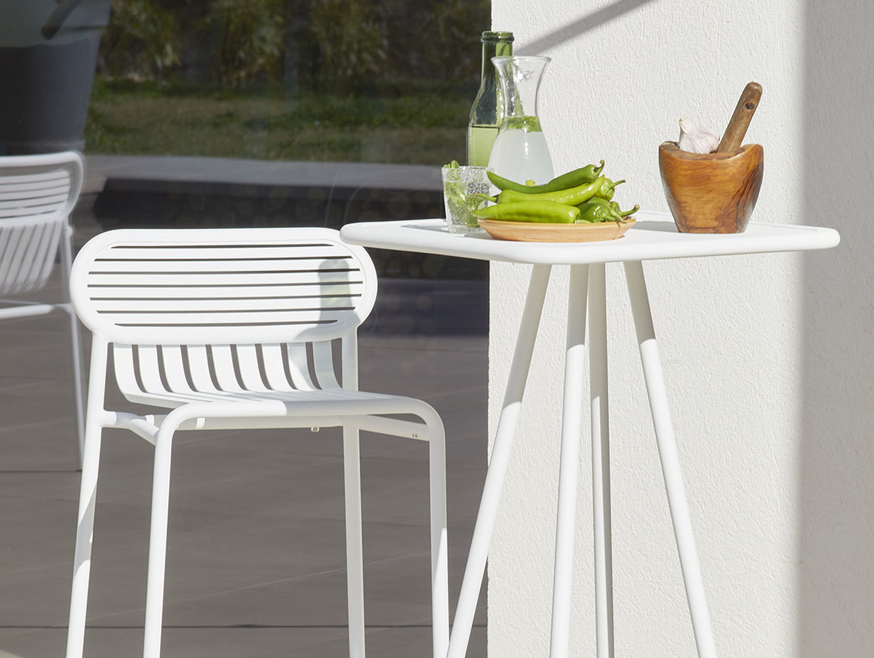 Petite Friture Week End Outdoor Stool white 1 Studio Brichet Ziegler
